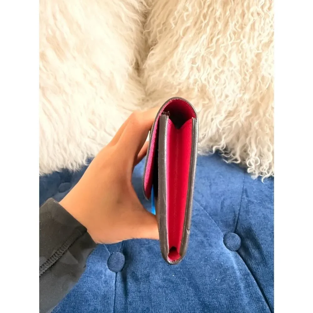 Louis Vuitton Monogram Canvas Continental Wallet with Red Snap